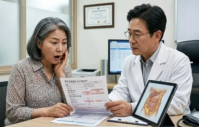 건강검진 결과에 놀란 여성
