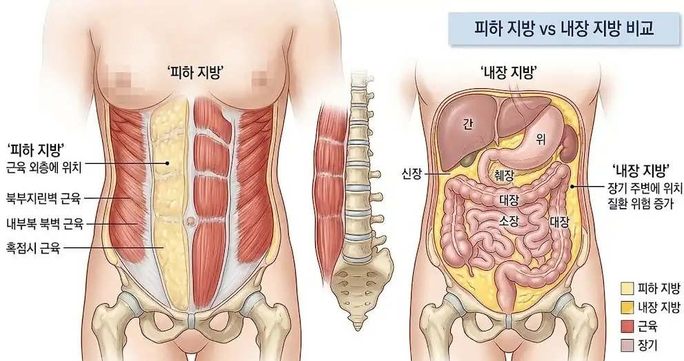 피하지방 내장지방 비교